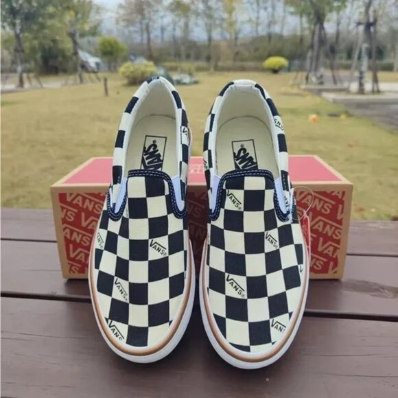 VANS Era Stacked Checkerboard Slip On Canvas Shoes - Picture 4 of 5